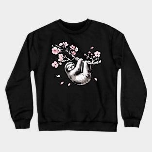 Kawaii Sloth Anime Japan Sakura Novelty Cute Funny Sloth Crewneck Sweatshirt